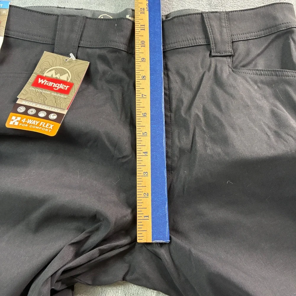 Wrangler Outdoor Series Mens Straight Fit Pants Black 36x34 Water Repellent Flex